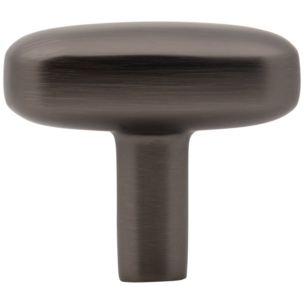 1-1/2" Rounded Rectangle Overall Length Satin Nickel Loxley Cabinet Knob