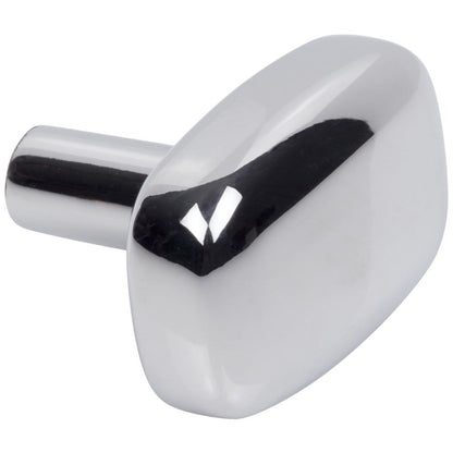 1-1/2" Rounded Rectangle Overall Length Satin Nickel Loxley Cabinet Knob