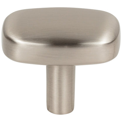 1-1/2" Rounded Rectangle Overall Length Satin Nickel Loxley Cabinet Knob