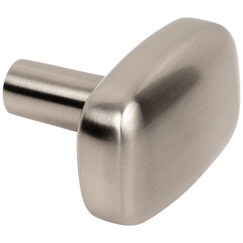 1-1/2" Rounded Rectangle Overall Length Satin Nickel Loxley Cabinet Knob