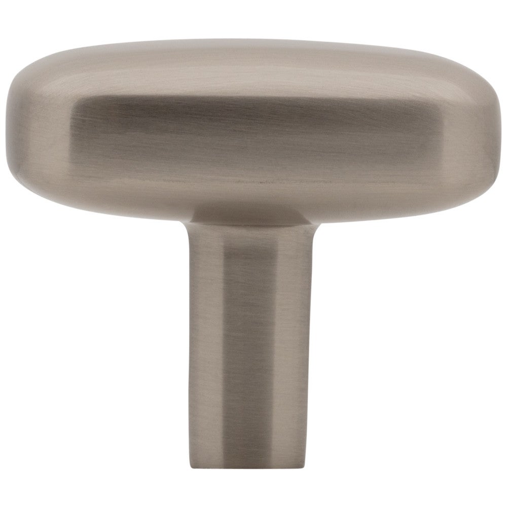 1-1/2" Rounded Rectangle Overall Length Satin Nickel Loxley Cabinet Knob