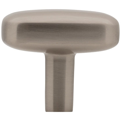1-1/2" Rounded Rectangle Overall Length Satin Nickel Loxley Cabinet Knob
