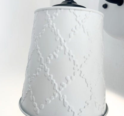 Embossed White Tin Wall Sconce