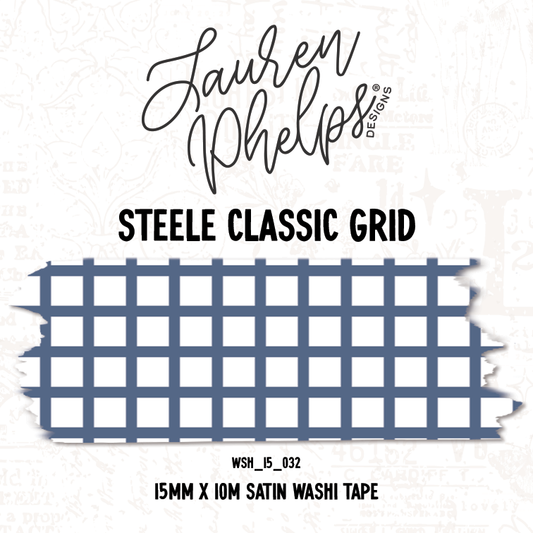 Steele Classic Grid 15mm washi