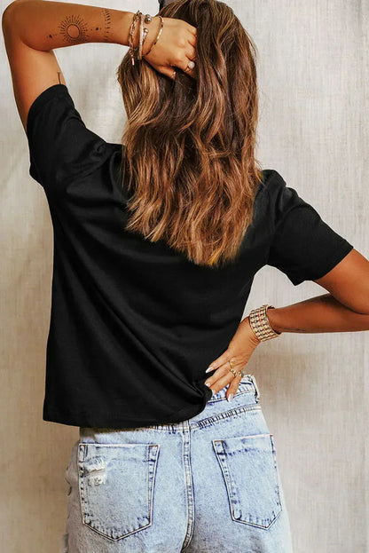 Black Hello Fall Thanksgiving Bow Pumpkin Graphic Tee