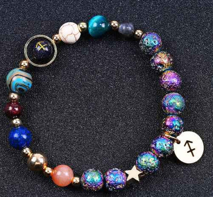 Blue San Volcanic Rock Constellation Bracelets – Colorful Twelve Constellations