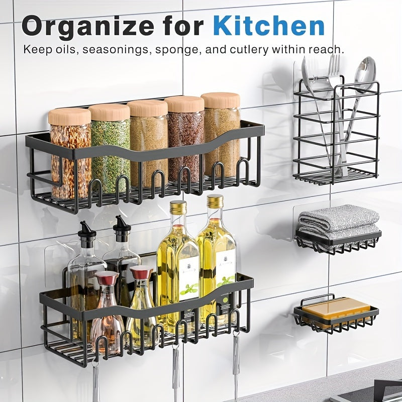 Rustproof WallMounted Stainless Steel Bathroom Shelf Set
