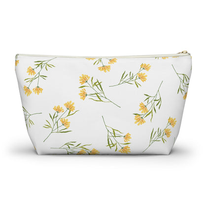 Customizable: Floral Accessory Pouch, Cute Makeup Bag, Travel Organizer, Gift for Her, Spring Flowers, Eco-Friendly Storage