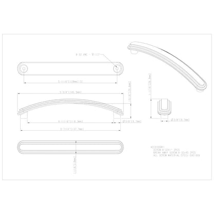 96 mm Center-to-Center Polished Chrome Arched Calloway Cabinet Pull