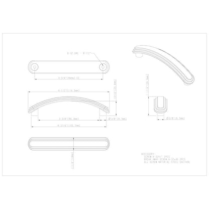 96 mm Center-to-Center Polished Chrome Arched Calloway Cabinet Pull