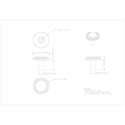 1-1/8" Diameter Satin Nickel Round Calloway Cabinet Knob