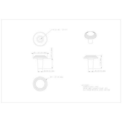 1-1/8" Diameter Satin Nickel Round Calloway Cabinet Knob