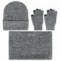 Mens Winter Beanie Hat And Neck Scarf Warmer Touch Screen Gloves Set