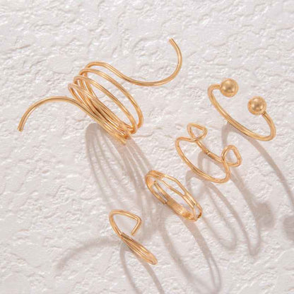 European American Ins Cool Style Open Ring - Retro Trendy Wave Design