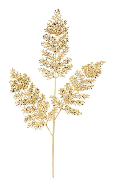 31"L GLITTER FERN SPRAY GOLD