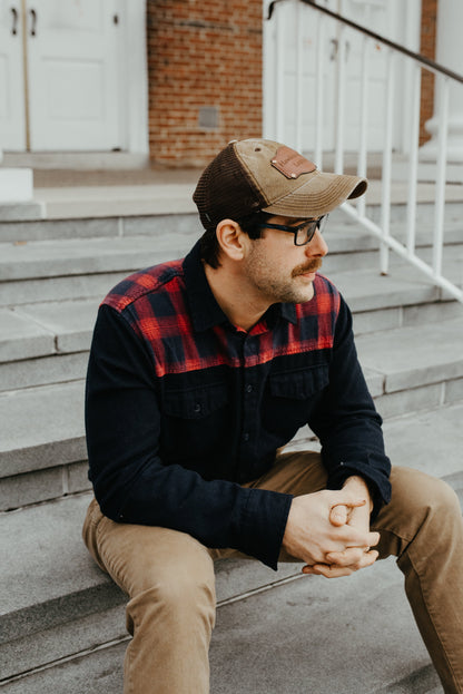 Hawkins Trucker Leather Patch Hat