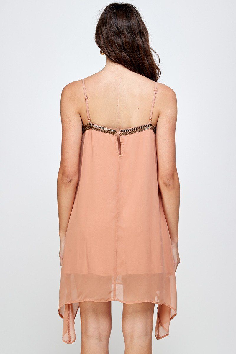 Flowy Sleeveless Mini Dress with Metallic Accents | Apparel | Kitchen + Metal