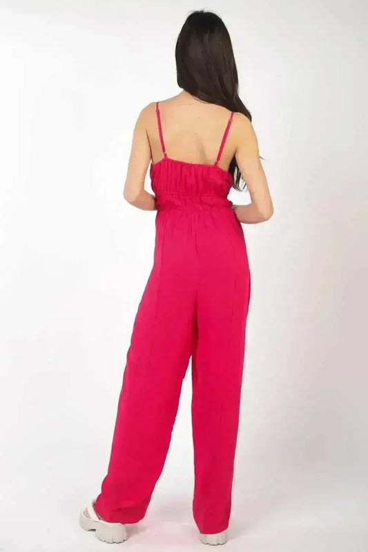 VERY J Pintuck Detail Woven Sleeveless Jumpsuit