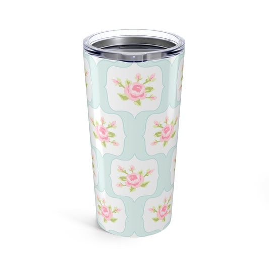 Customizable: Floral Tumbler, 20oz Insulated Travel Mug, Perfect Gift for Flower Lovers, Coffee, Tea, Drinkware for Home, Mother's Day, Spring Decor