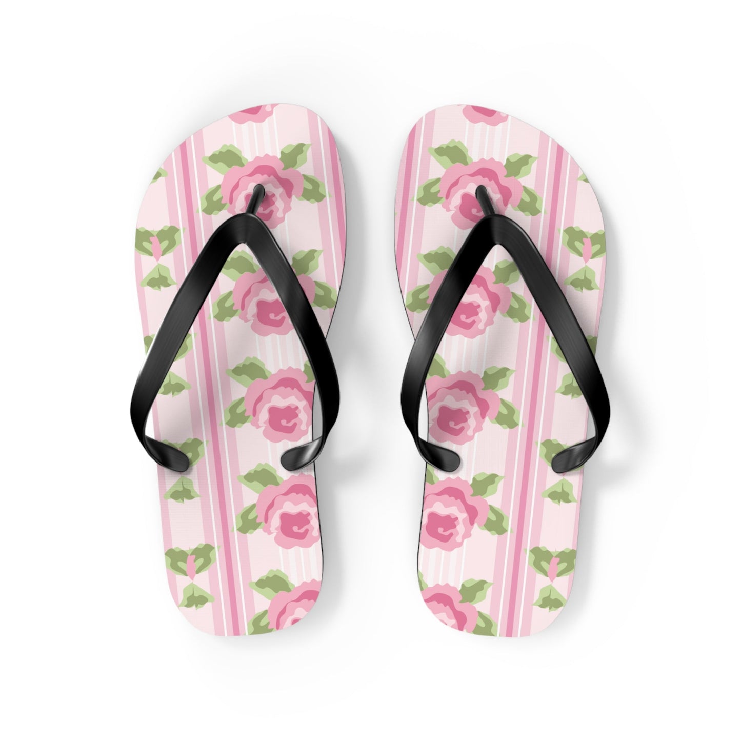 Customizable: Floral Flip Flops, Cute Summer Sandals, Beach Footwear, Vacation Essentials, Flower Printed Rubber Flip Flops