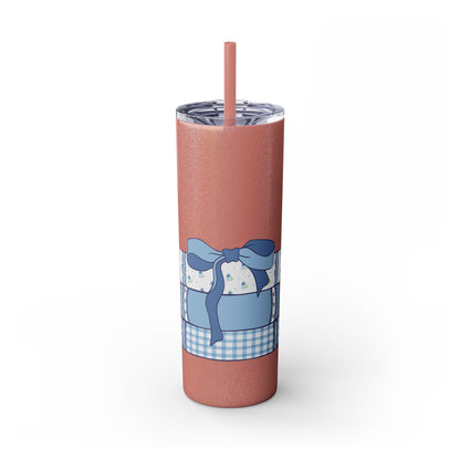 Customizable: Girly Book Club Skinny Tumbler with Straw, 20oz | Perfect for Events, Gifts, Coffee, and Summer Drinks