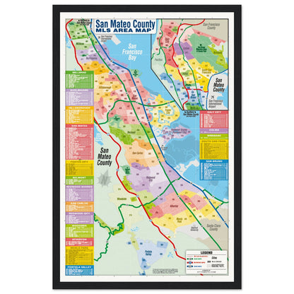 San Mateo County MLS Area Map - POSTER PRINTS