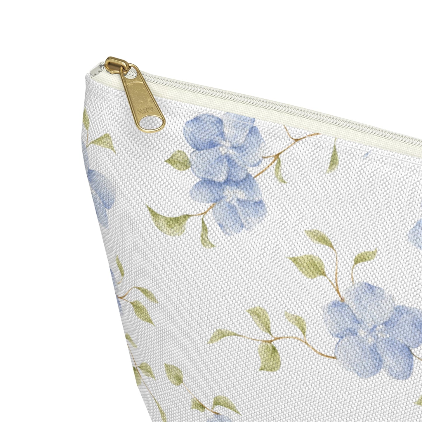 Customizable: Floral Accessory Pouch, Cosmetic Bag, Makeup Organizer, Gift for Her, Travel Essentials, Blue Floral Design