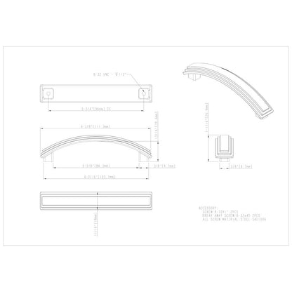 96 mm Center-to-Center Satin Nickel Arched Calloway Cabinet Pull