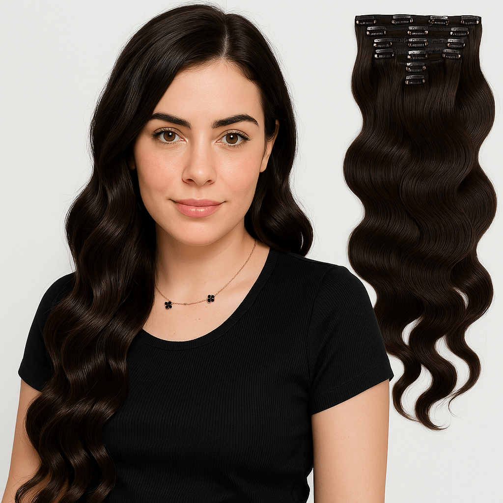 VIP Clip Extensions/ Body Wave  18"  140 grams - ClipeX System