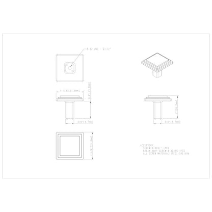 Square Calloway Cabinet Knob