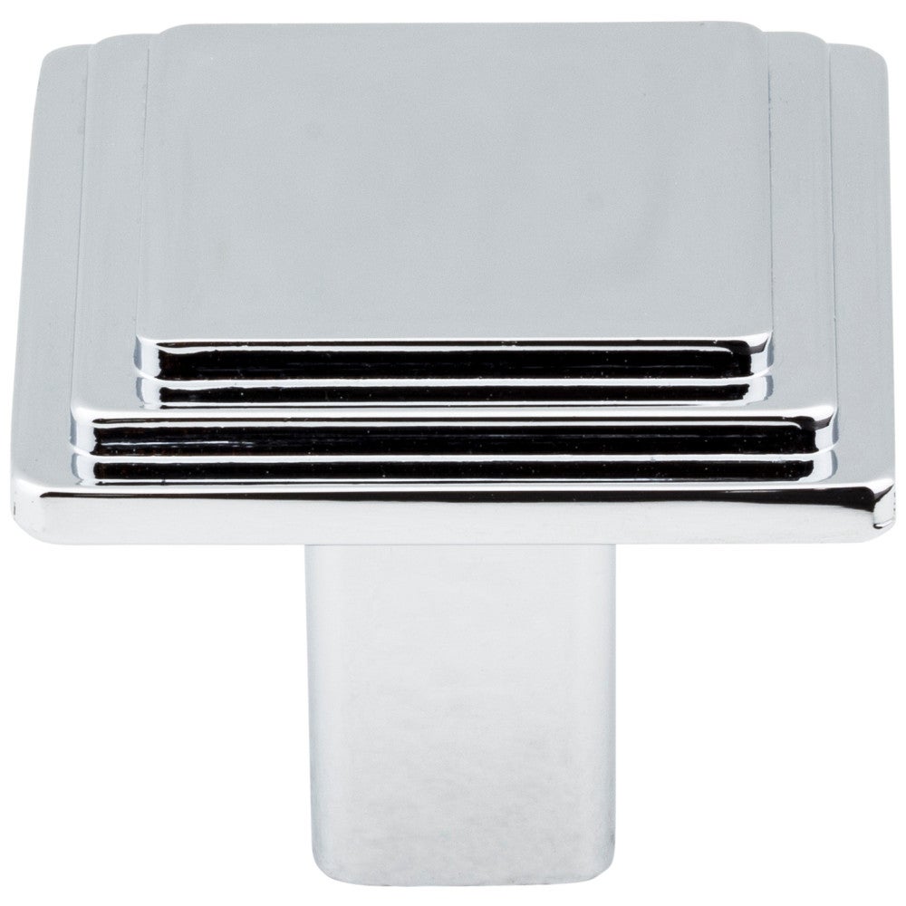 1-1/8" Overall Length Polished Chrome Square Calloway Cabinet Knob