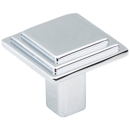 1-1/8" Overall Length Polished Chrome Square Calloway Cabinet Knob