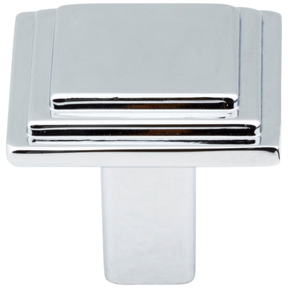 1-1/8" Overall Length Polished Chrome Square Calloway Cabinet Knob