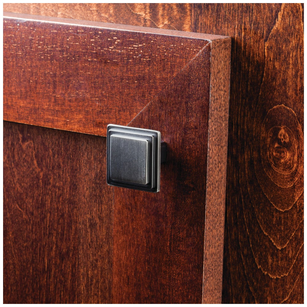 1-1/8" Overall Length Polished Chrome Square Calloway Cabinet Knob