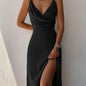 V-neck Slit Sling Dress - Summer Fashion Sexy Slim Suspender Dresses for Women