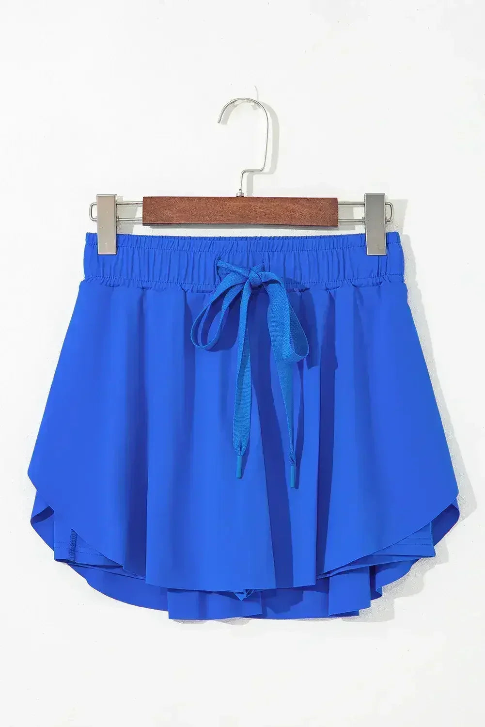 Light Green Drawstring High Waist Lined Tennis Skort