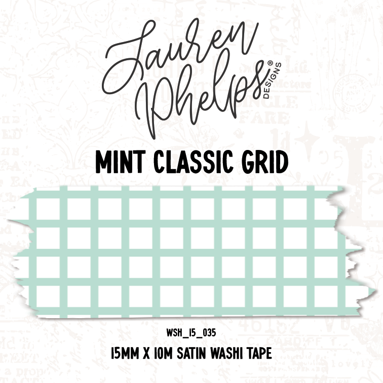 Mint Classic Grid 15mm washi