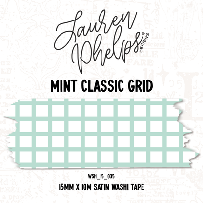Mint Classic Grid 15mm washi