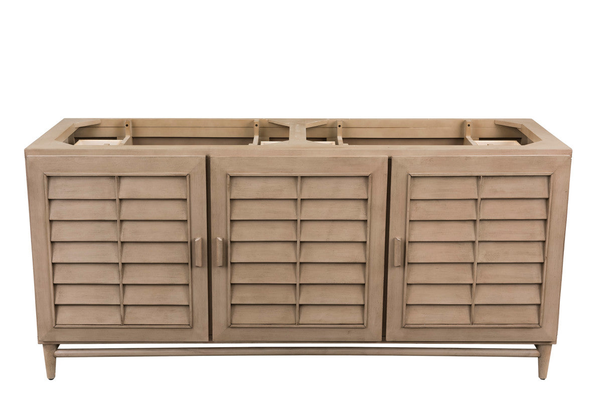Portland 72" Double Vanity Cabinet, Whitewashed Walnut