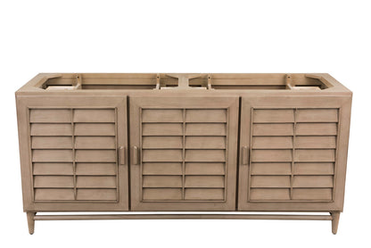 Portland 72" Double Vanity Cabinet, Whitewashed Walnut