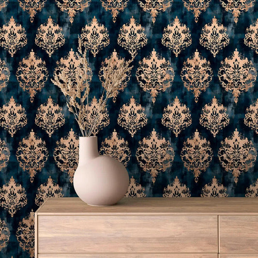 Gilded Indigo Dreams Wallpaper
