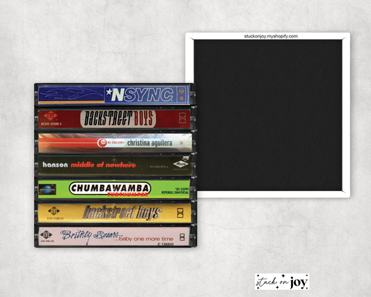 90'S POP CASSETTE TAPES ON 2X2 MAGNET