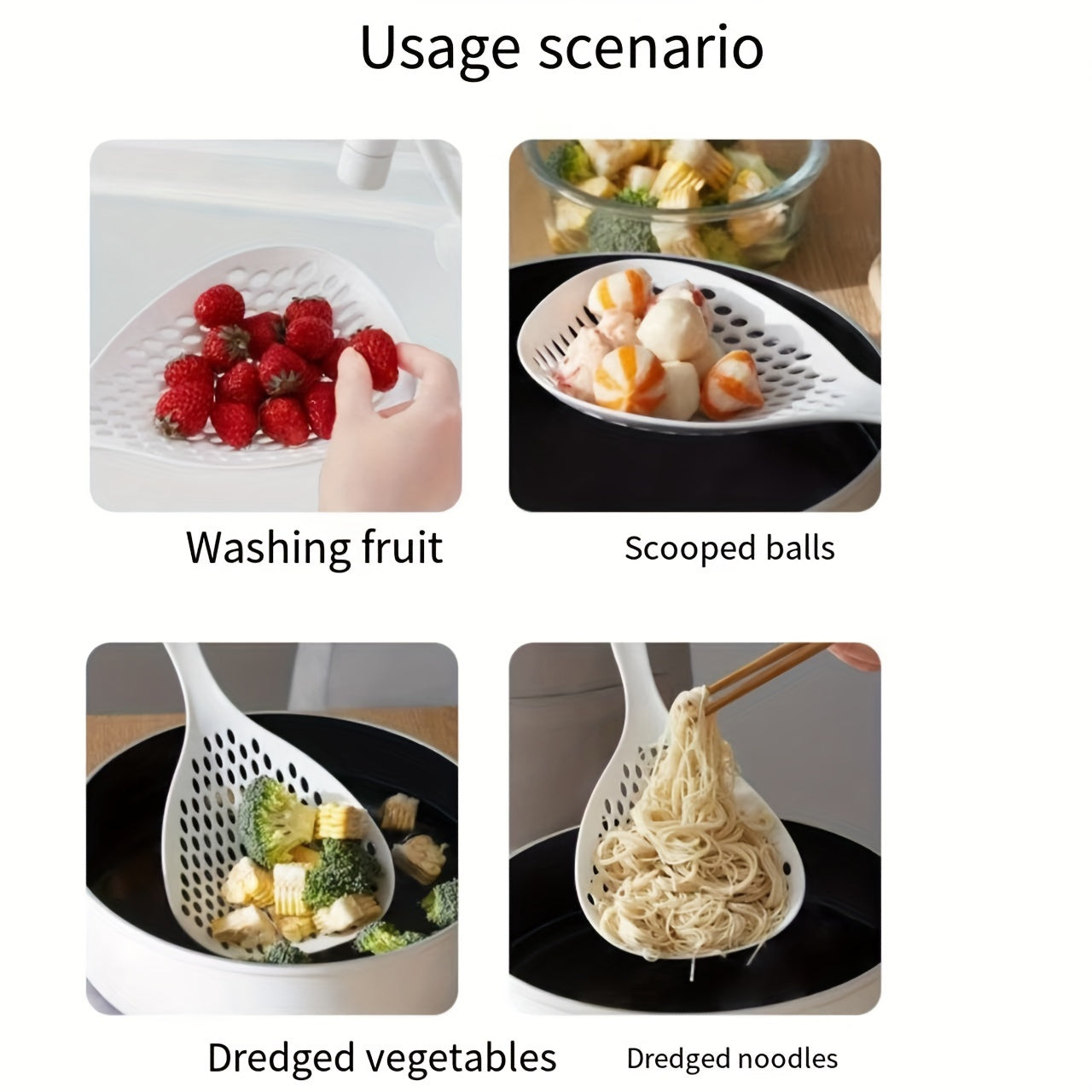 Versatile Strainer  Skimmer Spoon for Kitchen Cooking | Kitchen + Metal