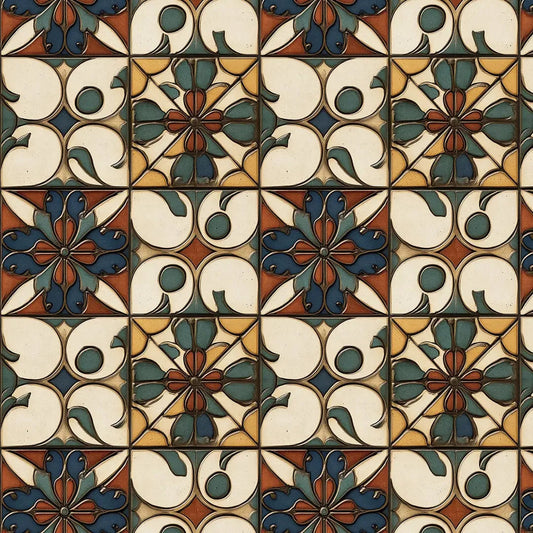 Andalusian Garden Mosaic Wallpaper