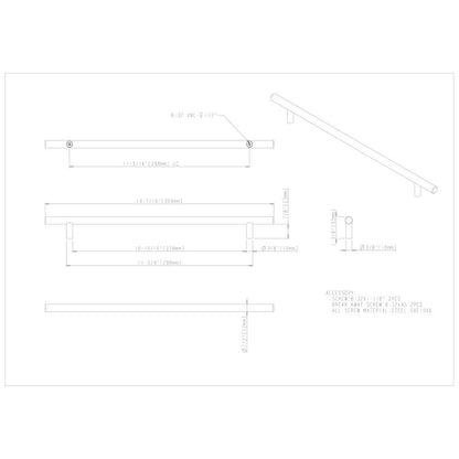 96 mm Center-to-Center Hollow Matte Black Stainless Steel Naples Cabinet Bar Pull