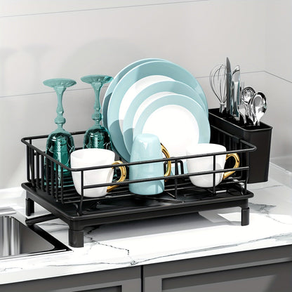 Dish Drying Rack with Drainboard and Drip Line