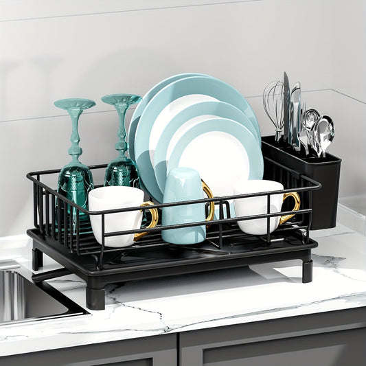 Dish Drying Rack with Drainboard and Drip Line