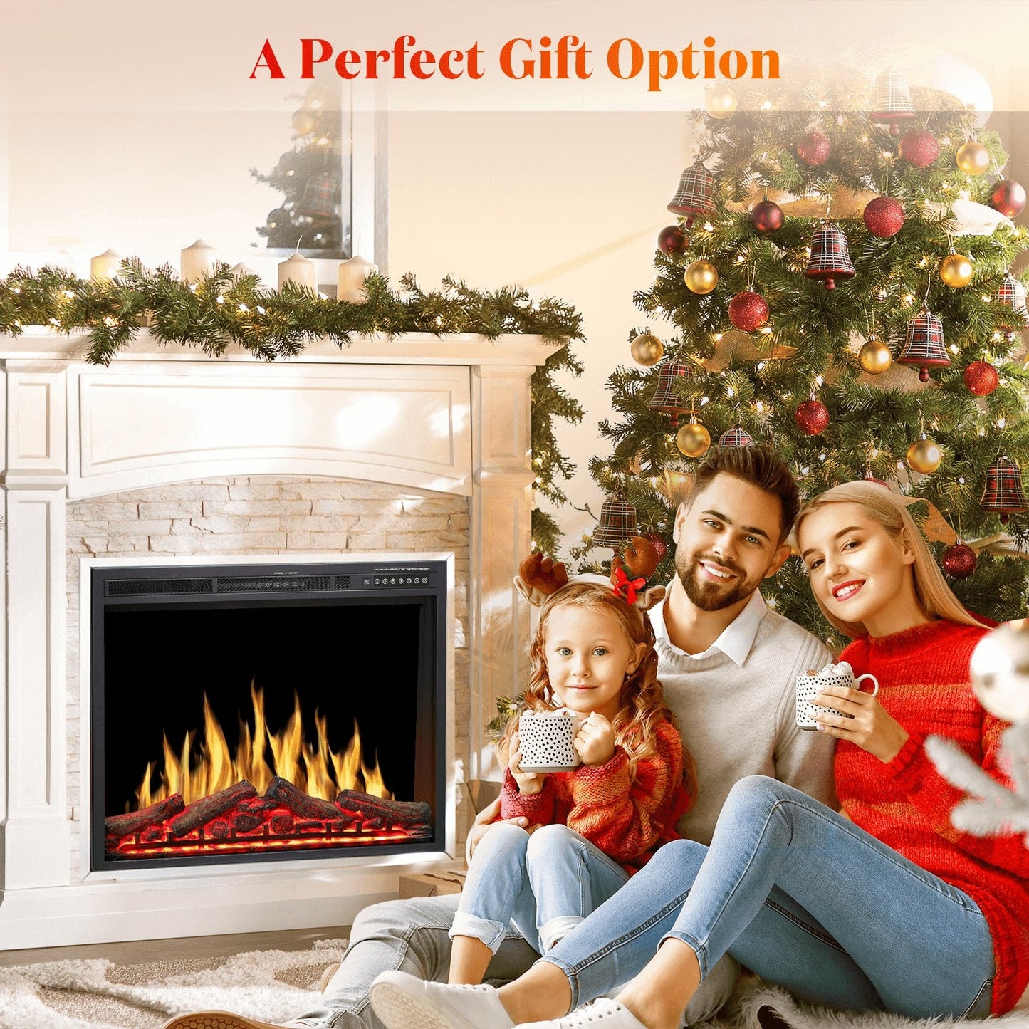37 Inch Electric Fireplace Insert Adjuatble Flame Colors 939BXB