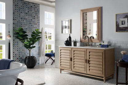 Portland 60" Single Vanity Cabinet, Whitewashed Walnut