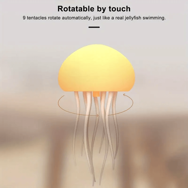 Voice-Controlled Jellyfish Night Light | Ambient LED Mood Lamp for Home Decor